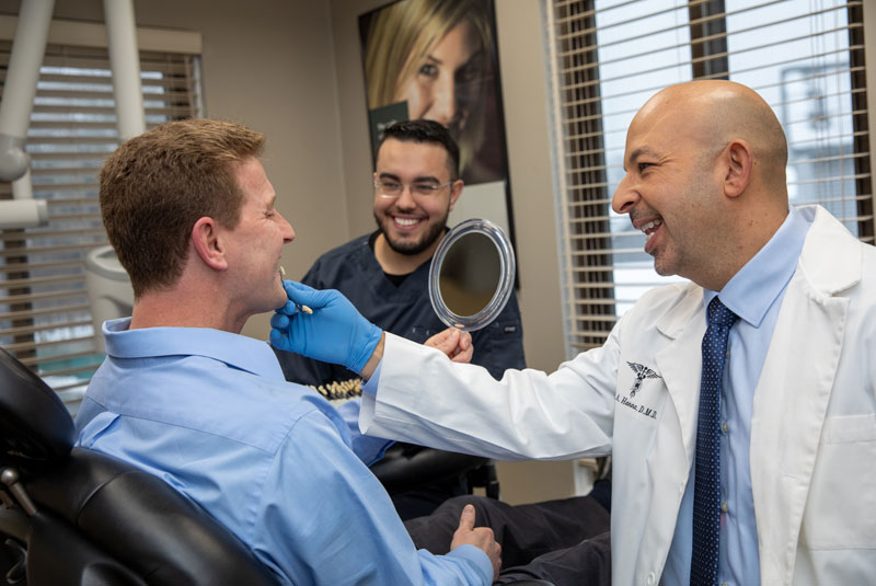 dental patient undergoing smile makeover procedure